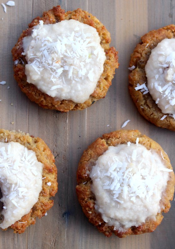 Paleo Frosted Banana Crunch Cookies