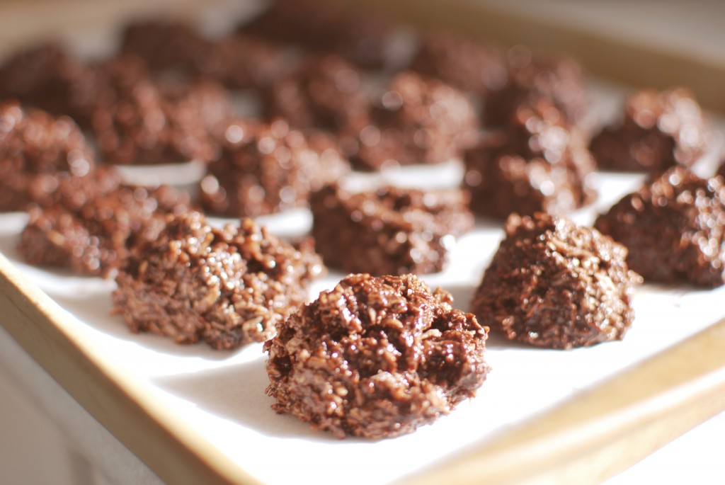 No Bake Chocolate Coconut Macaroons from Red And Honey